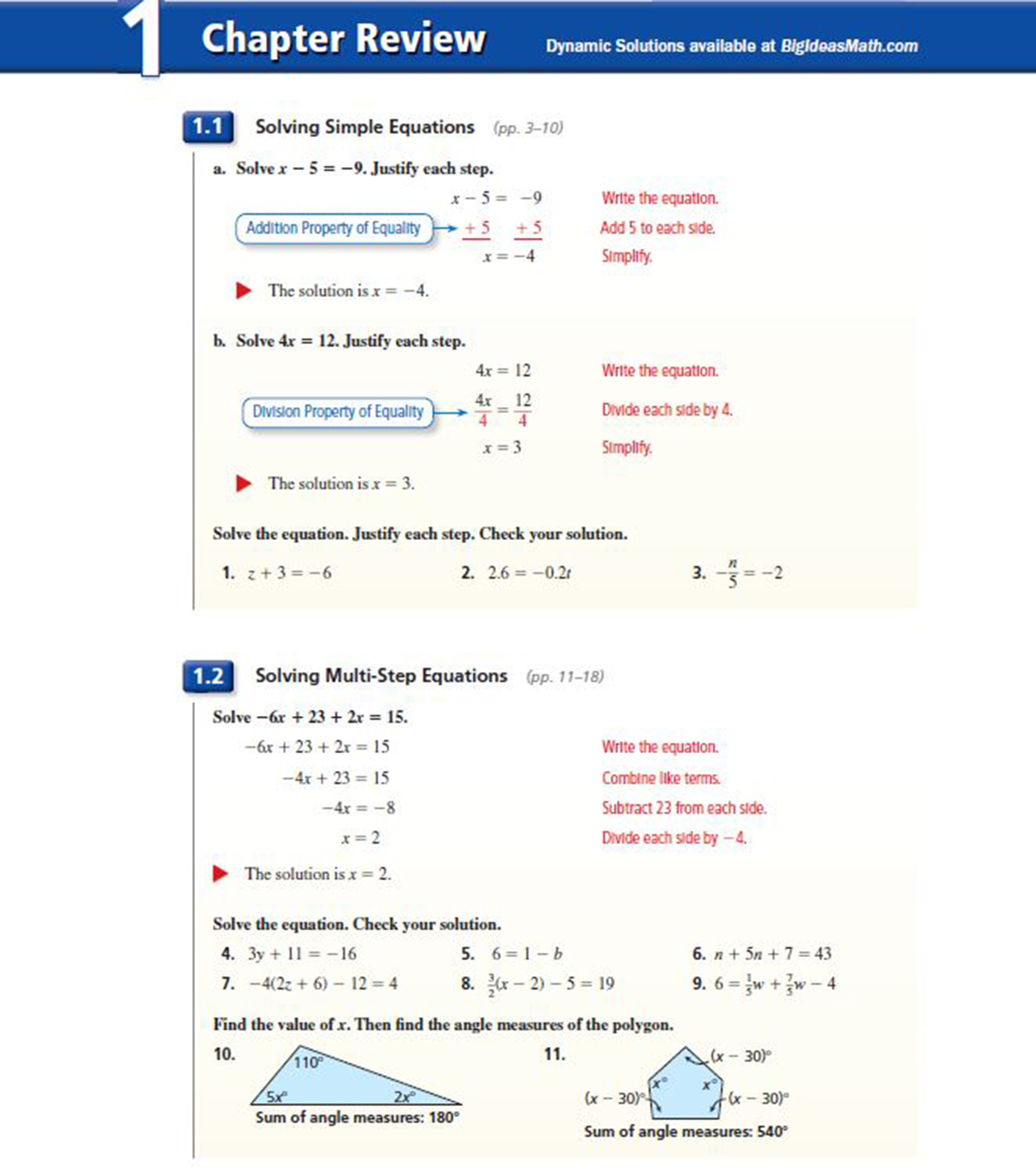 The Chapter Review – Big Ideas Math