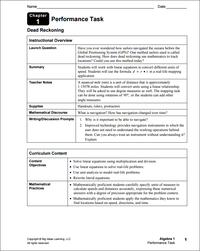 Big Ideas Math Alg 1 Worksheets. Big. Best Free Printable Worksheets